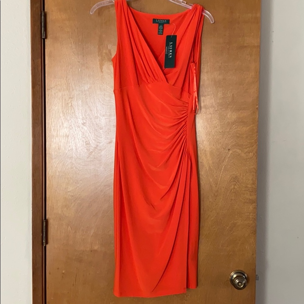 NWT Ralph Lauren Orange Sheath Dress Sz 2